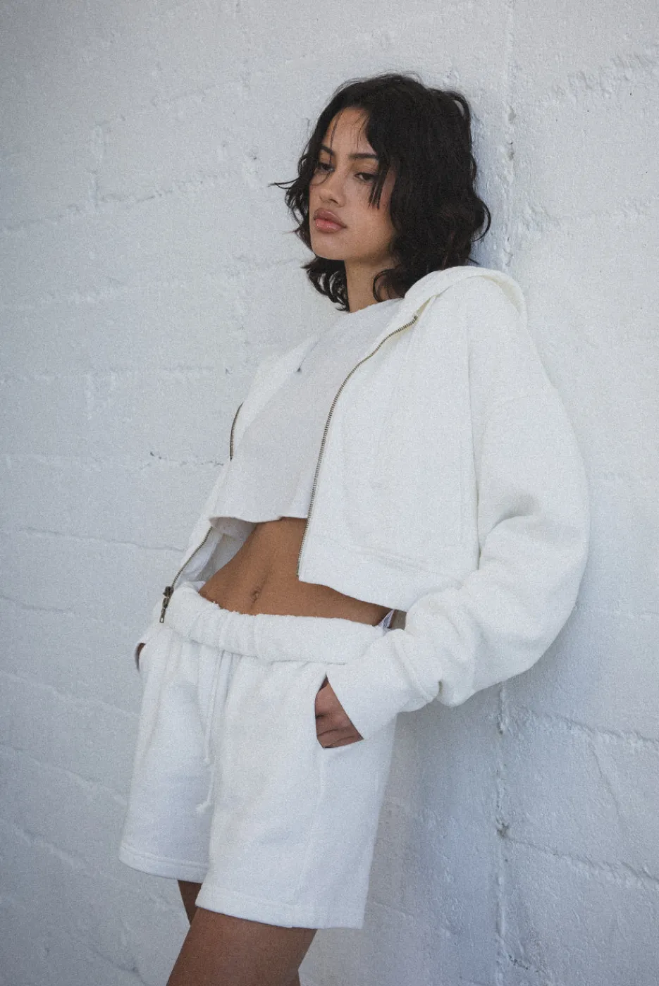 Elwood Clothing BABYDOLL CROP ZIP HOODIE 3 PACK